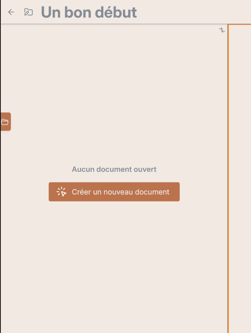 Ouverture et fermeture du panneau des documents sur pc