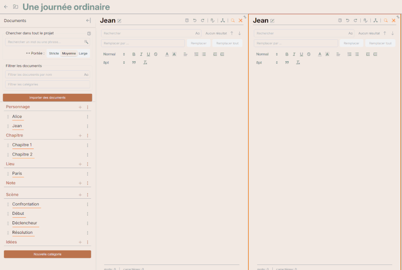 Arborescence de documents organisés en hiérarchie